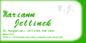 mariann jellinek business card